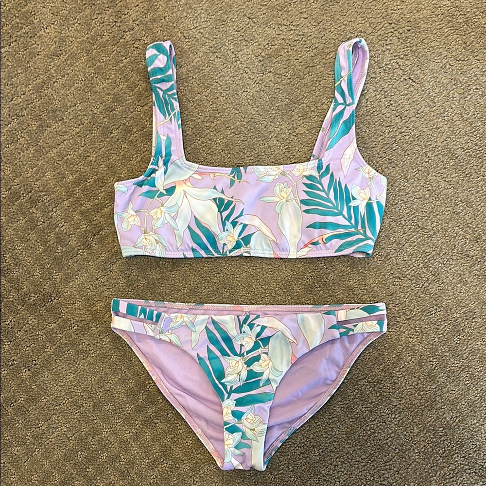 Billabong Love Palms Tanga Bikini Set Sz Small